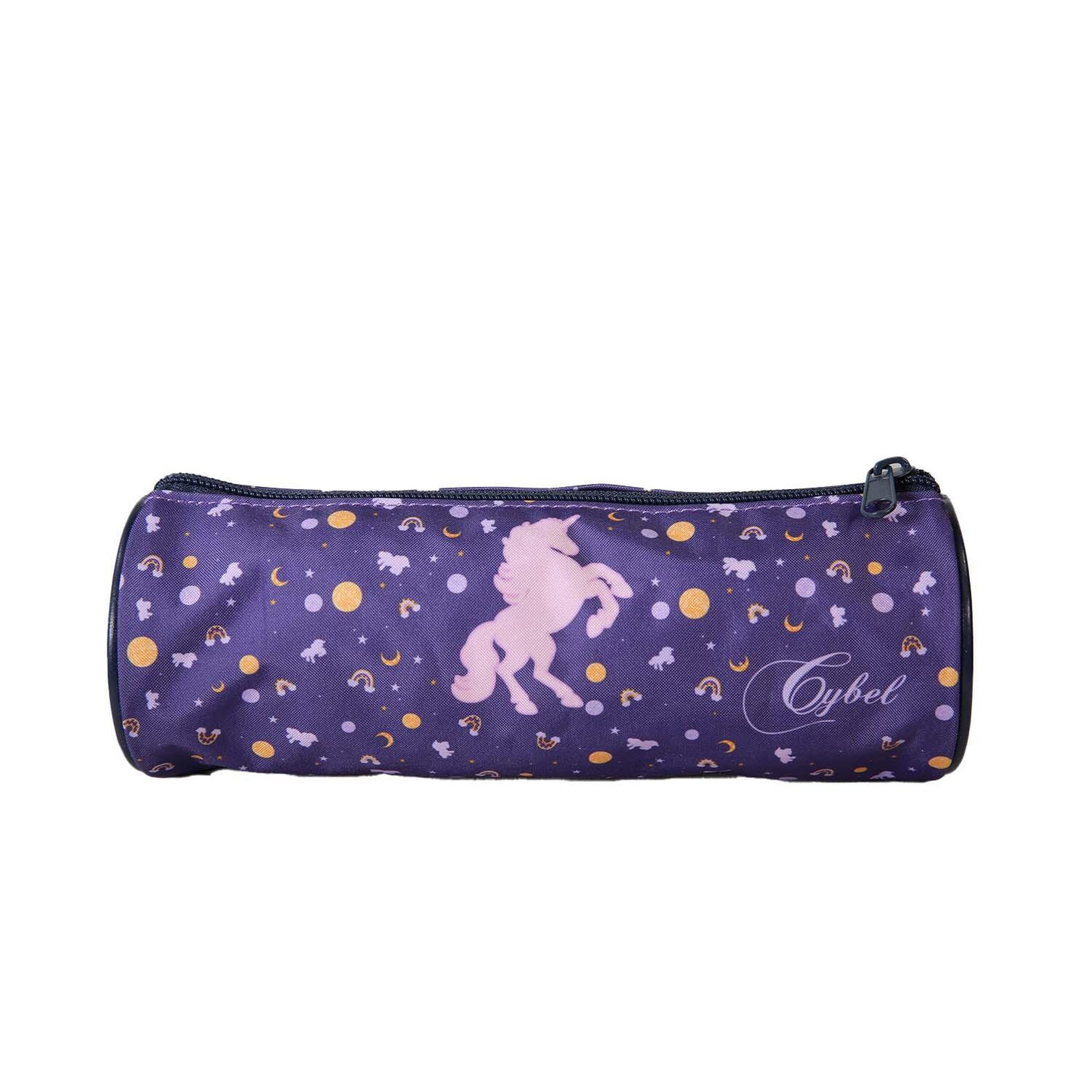 Voir la diapositive 4 : Bagtrotter Cybel - Trousse Scolaire Ronde - Violet - Fille - 1 Compartiment Zippé
