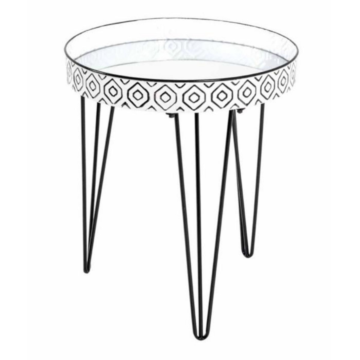 Paris Prix Table d'Appoint Déco  Holy  53cm Noir & Blanc