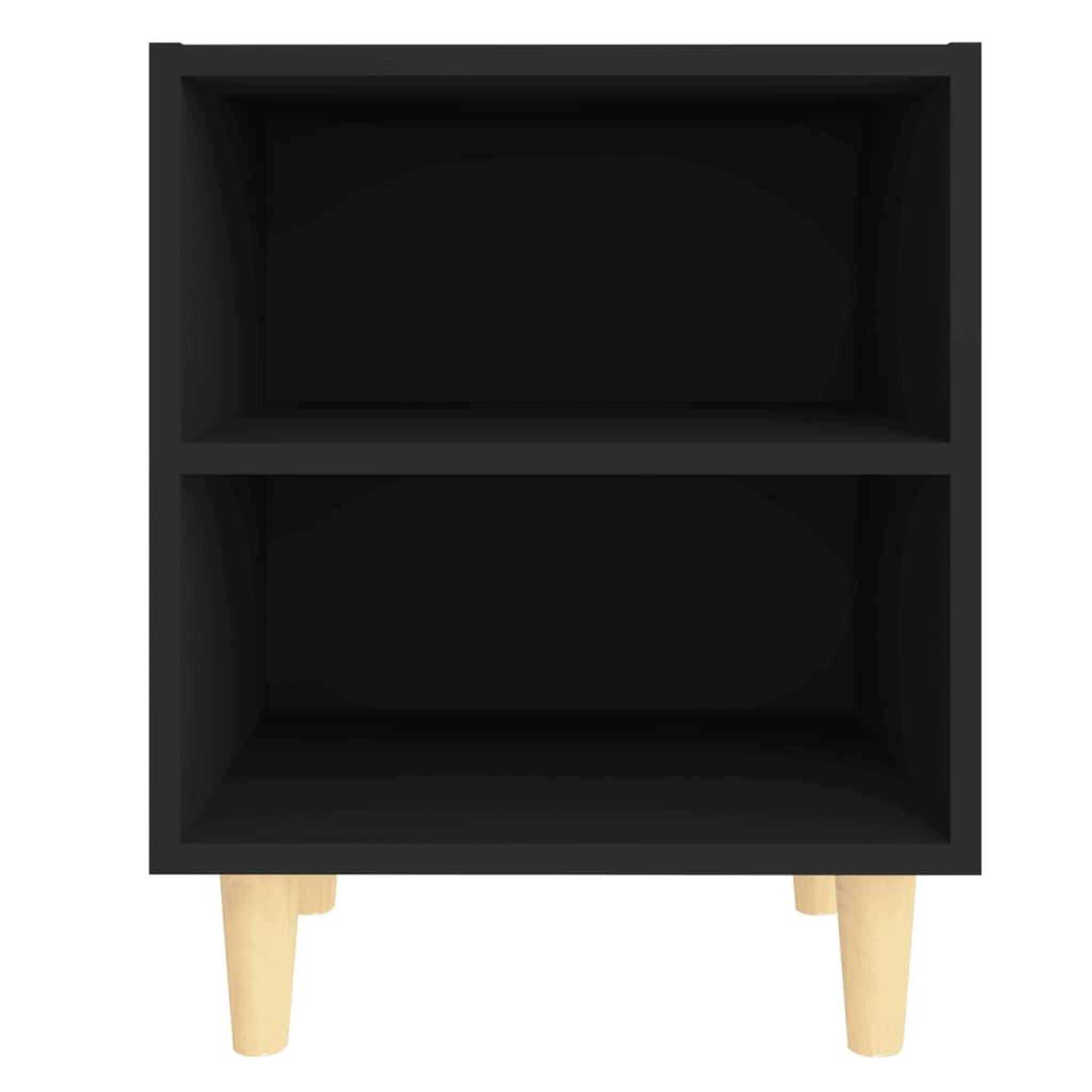 Voir la diapositive 4 : VIDAXL Table de chevet avec pieds en bois massif Noir 40x30x50 cm