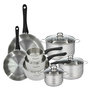 Voir la diapositive 1 : Fackelmann Set de 2 poêles 24 28 cm, 3 casseroles 12 16 20 cm et 3 faitouts 16, 20 et 24 cm en inox Fackelmann Geneva