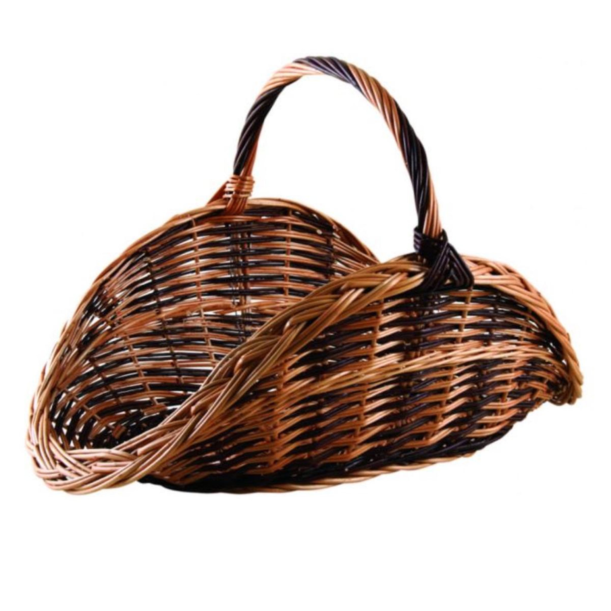 Voir la diapositive 2 : Aubry gaspard Panier à bûches en osier brut & buff marron - PBU1090