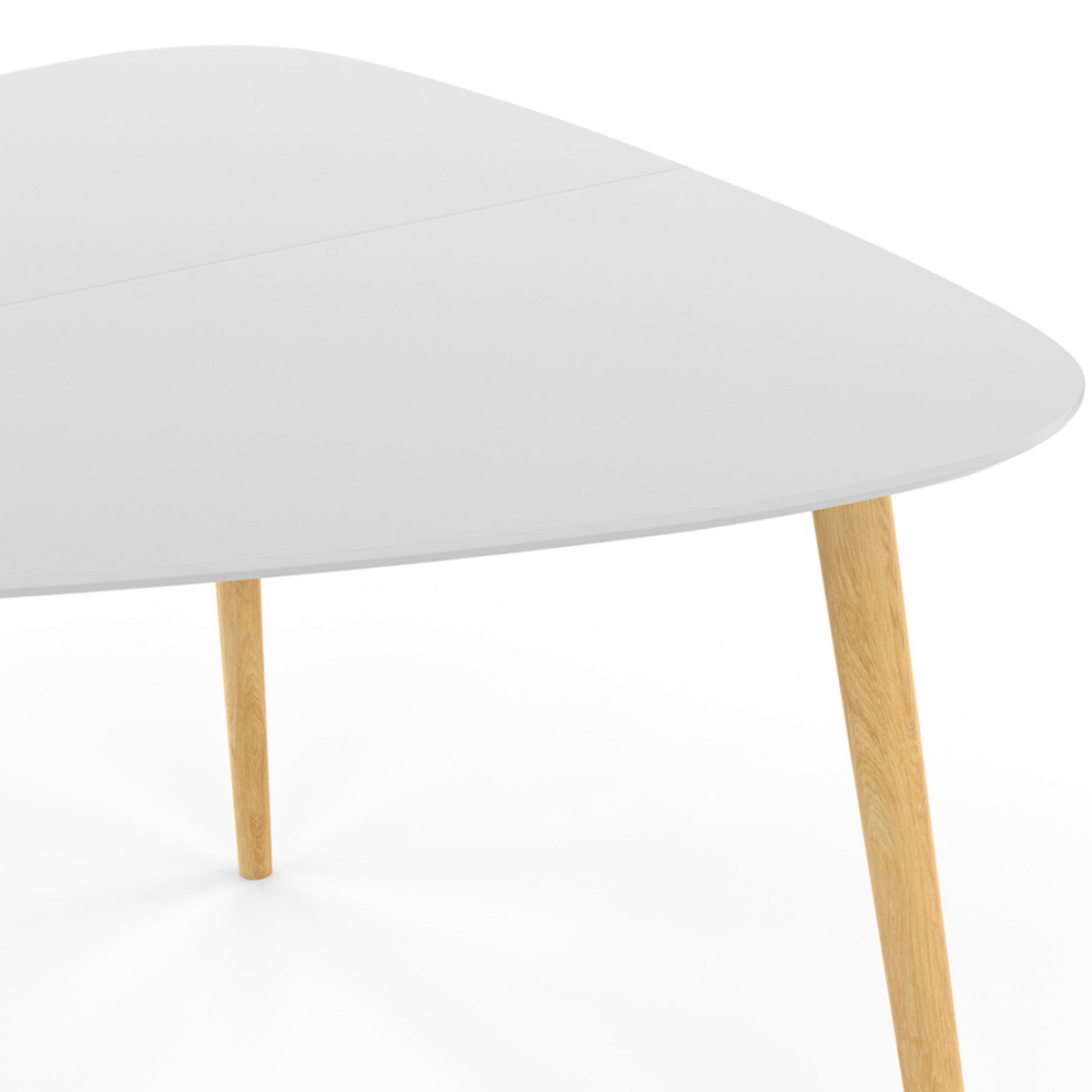 ID MARKET Table à manger GAIA 4 personnes plateau blanc pieds bois 110 cm