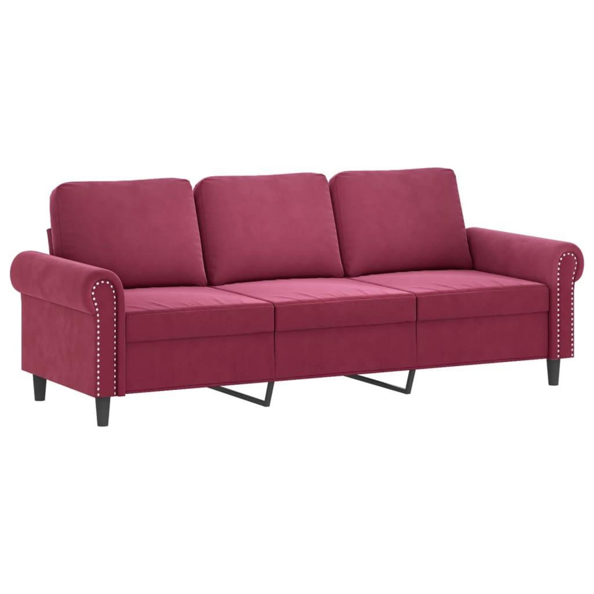 VIDAXL Ensemble de canapes 2 pcs avec coussins Rouge bordeaux Velours