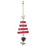 FEERIC LIGHT & CHRISTMAS Sujet de Noël Sapin  Étoile  33cm Rouge & Blanc