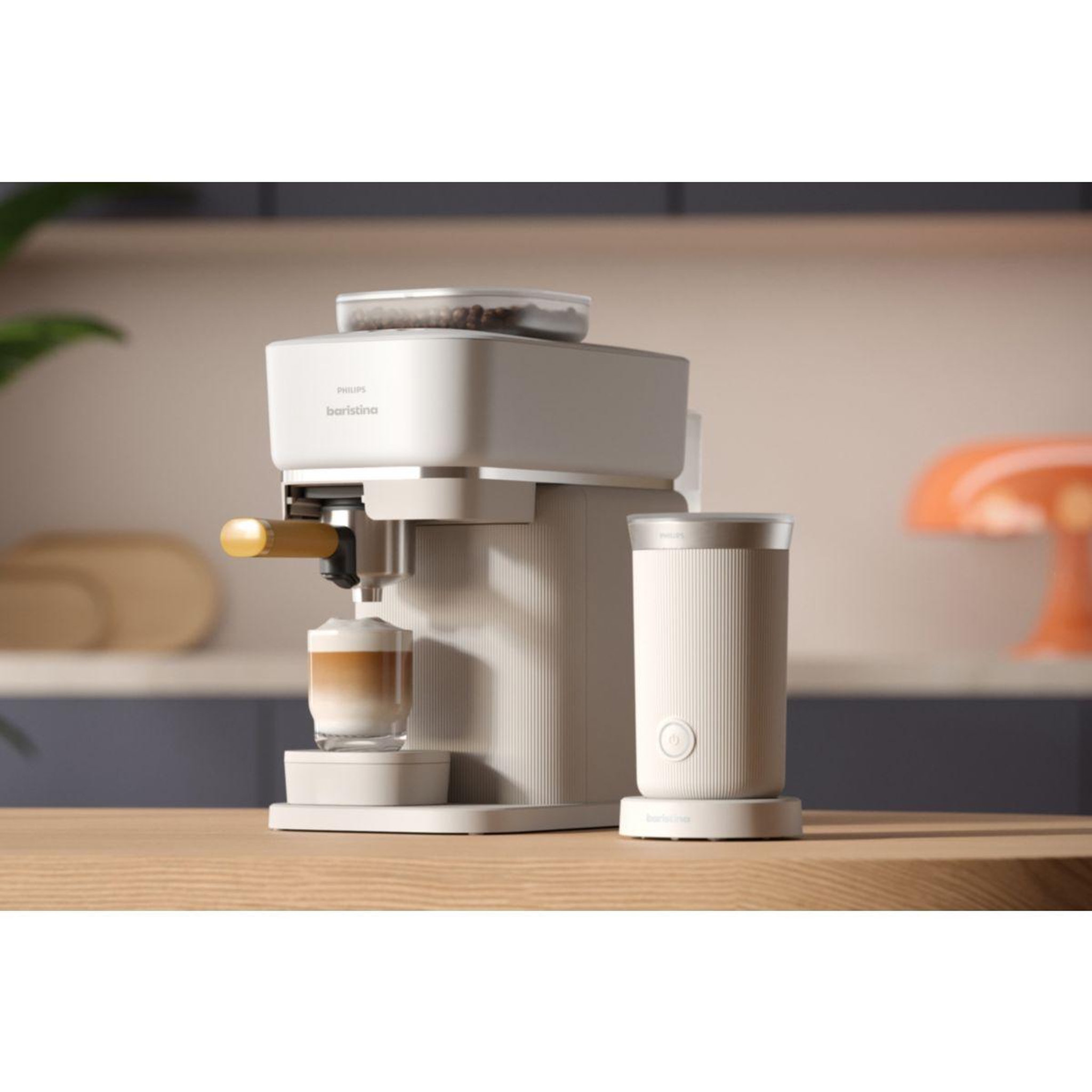 Voir la diapositive 5 : Philips Mousseur à lait blanc pour baristina