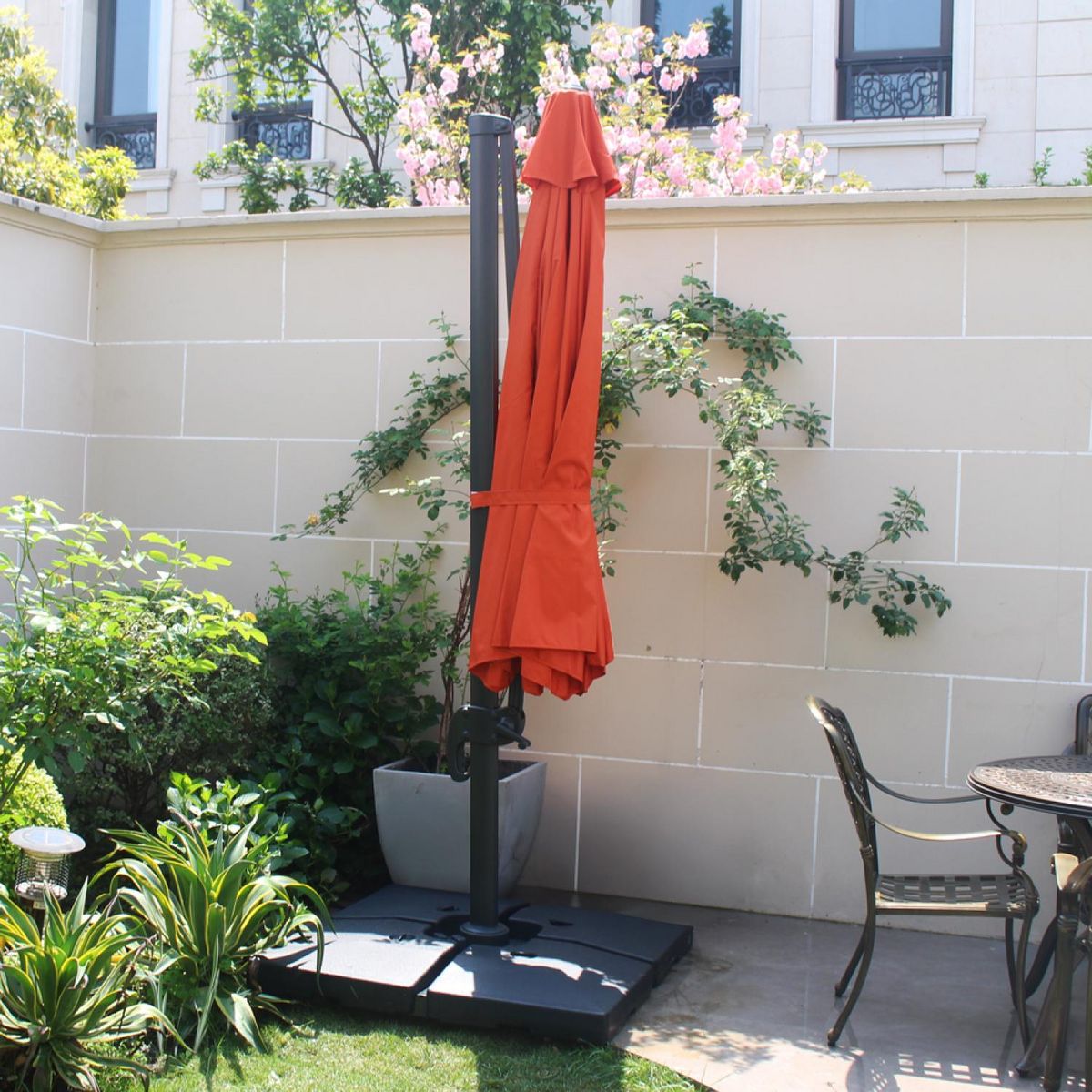 CONCEPT USINE Parasol déporté et rotatif diamètre 3,5 m terracotta CASTILLO