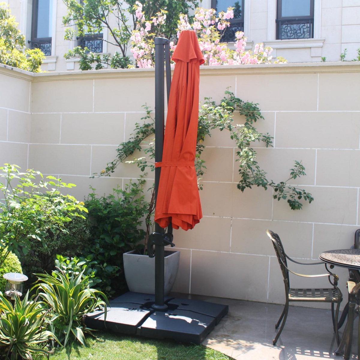 CONCEPT USINE Parasol déporté et rotatif diamètre 3,5 m terracotta CASTILLO