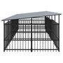 Voir la diapositive 4 : VIDAXL Chenil d'exterieur avec toit pour chiens Acier 11,26 m²