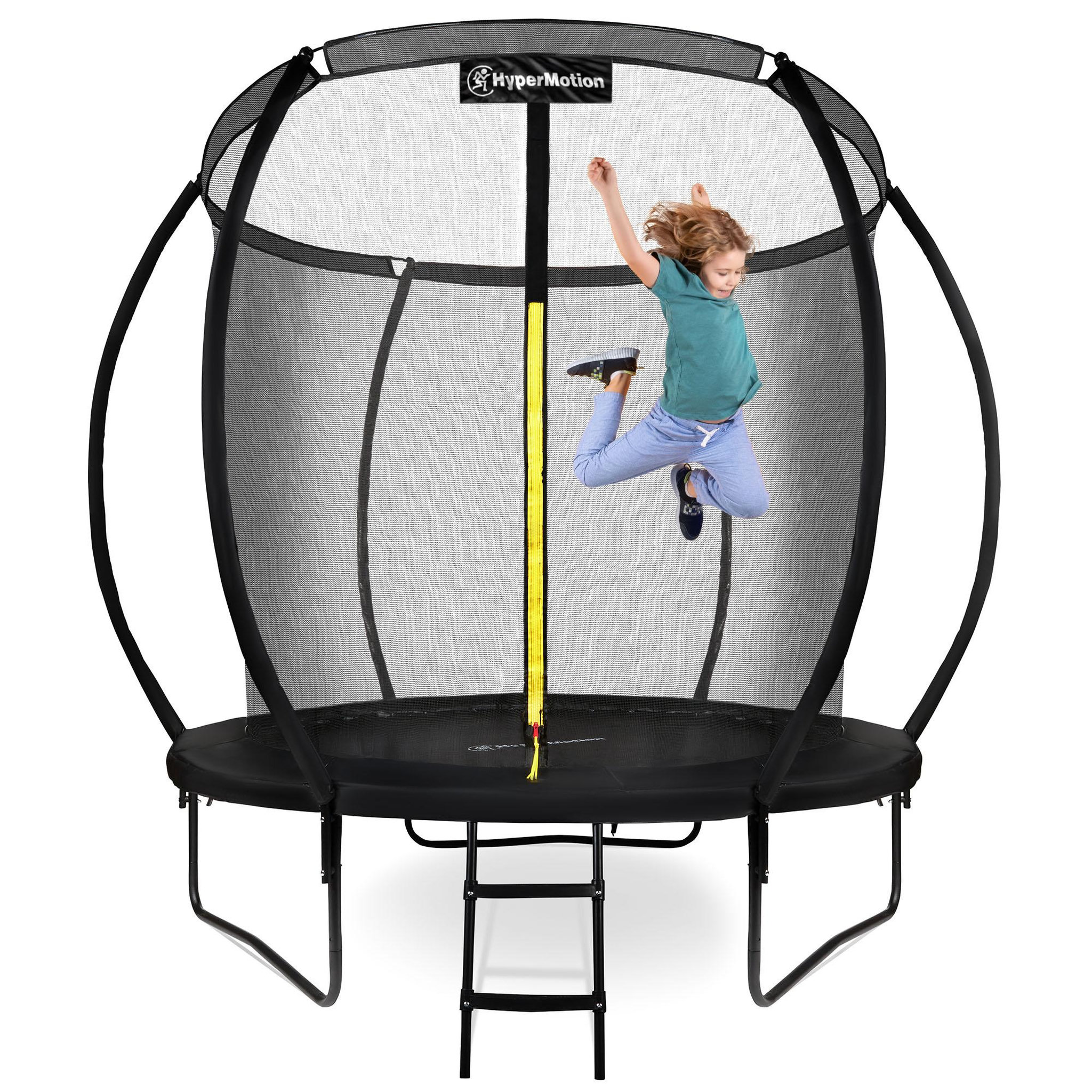 HYPERMOTION Trampoline de Jardin Enfant 244 cm (8ft) Filet Sécurité + Échelle - Max 50kg