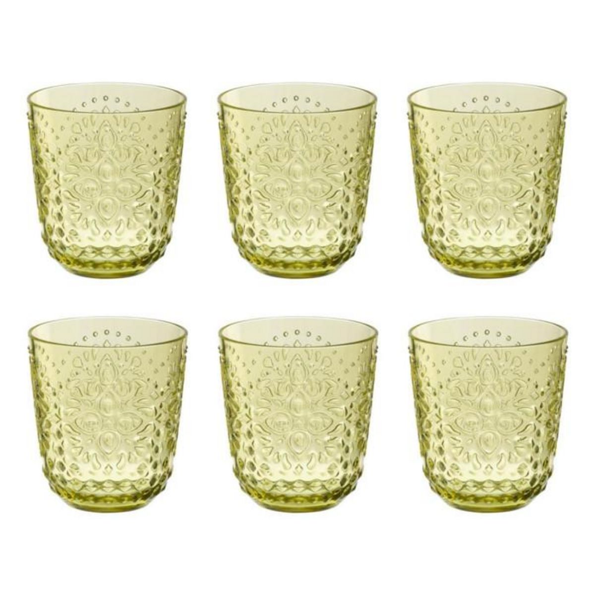 Paris Prix Lot de 6 Verres Réutilisables  Barbra  47,3cl Vert