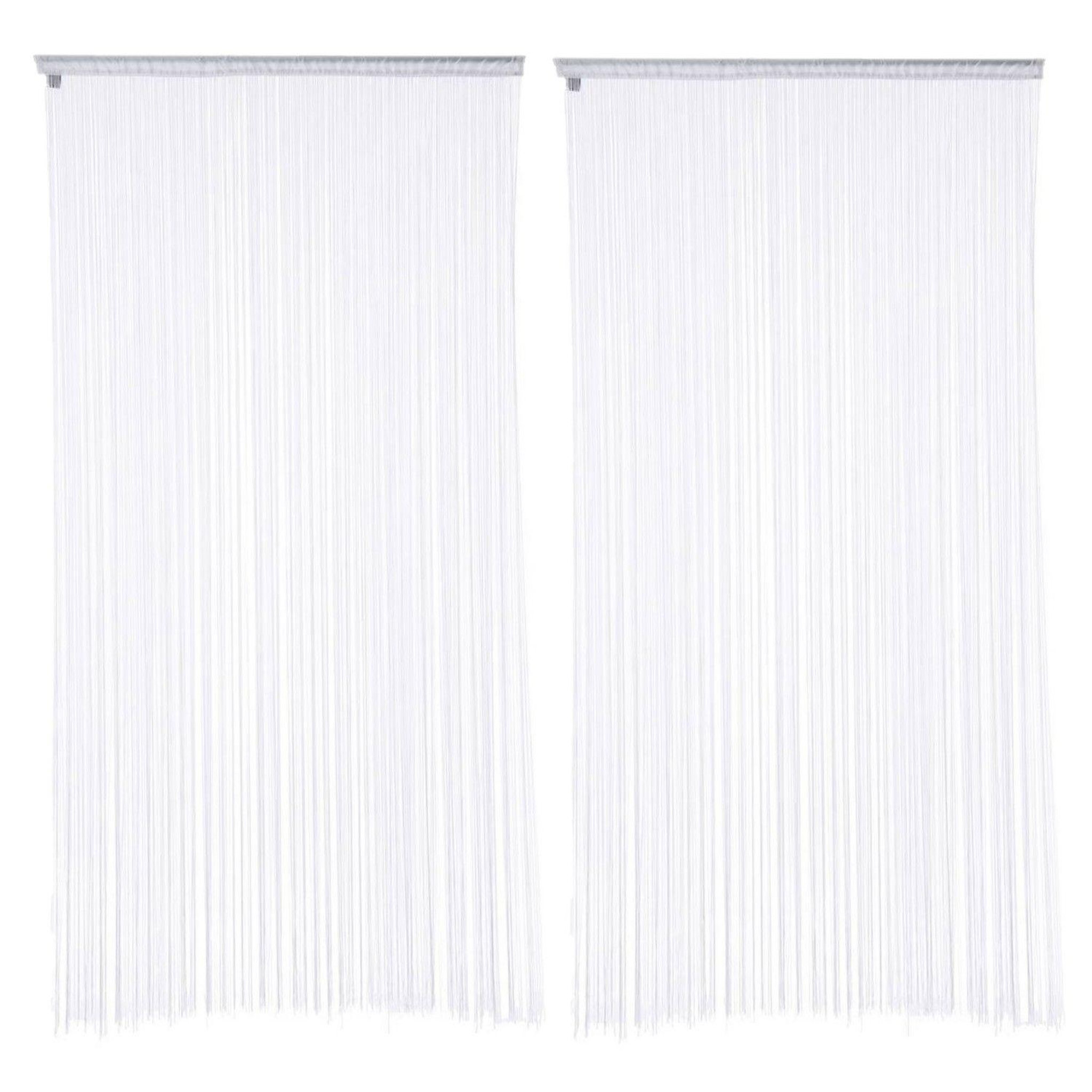 TOILINUX Lot de 2 rideaux fils décoratifs - 90 x 200 cm - blanc