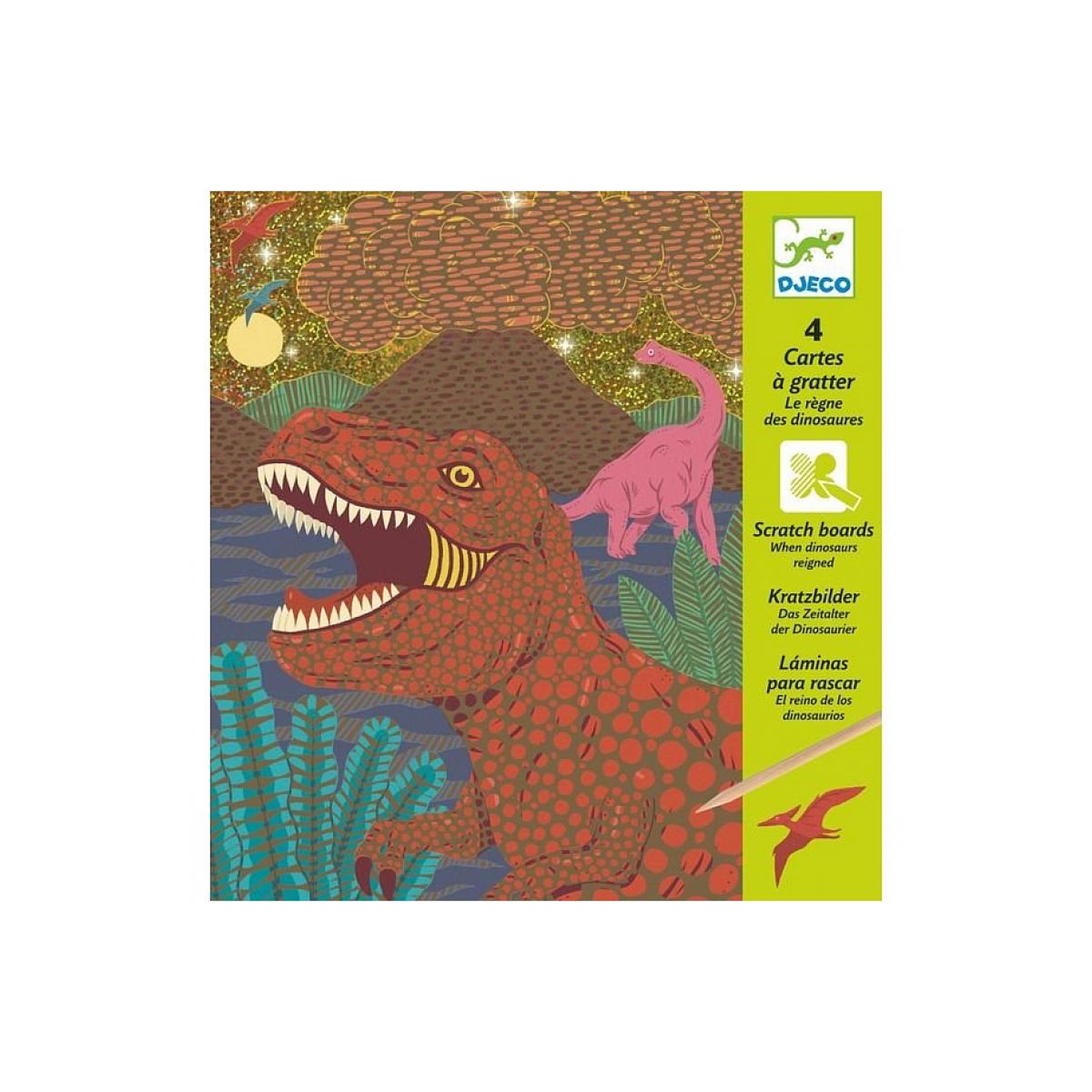 Djeco Cartes a gratter Le Regne des Dinosaures