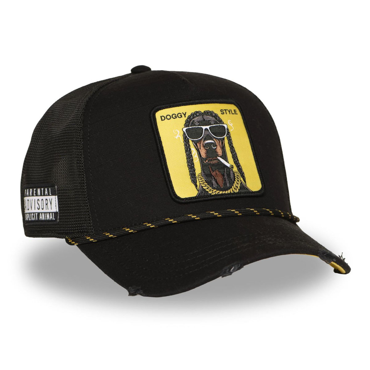 CAPSLAB Casquette trucker premium avec filet et patch Doggy style