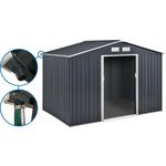 Habitat et Jardin Abri de jardin métal -  Vegas  - 8,83 m² avec gouttière - Gris