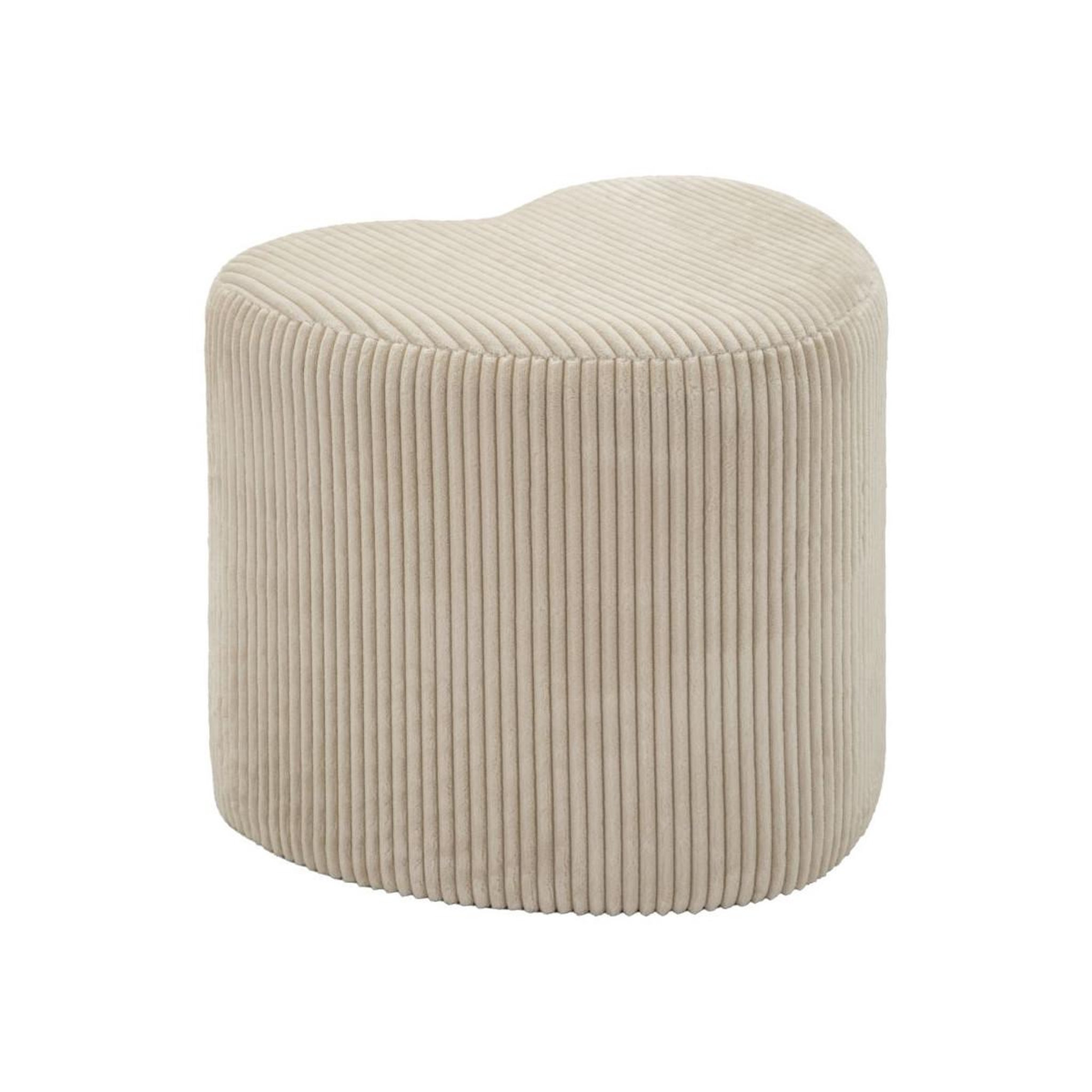 Paris Prix Pouf cœur en tissu côtelé  dublino  49cm blanc