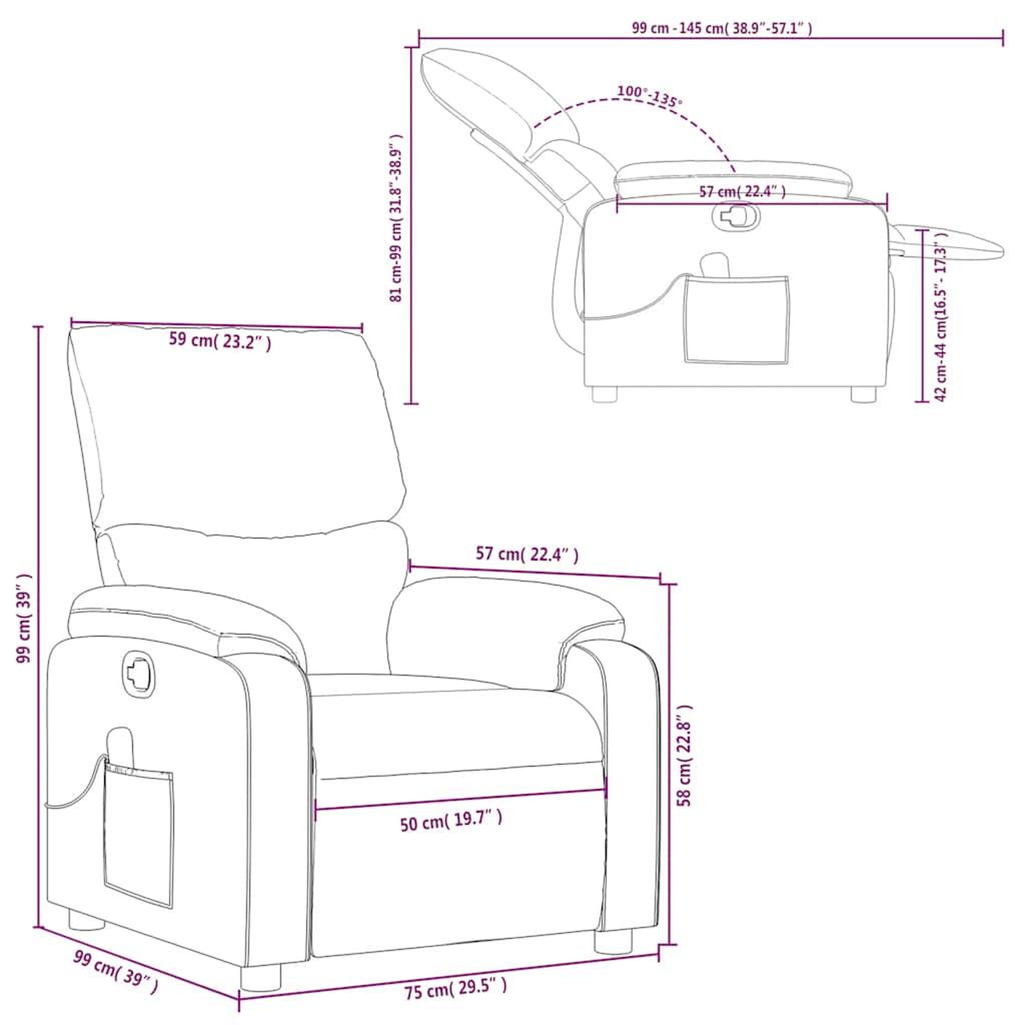 Voir la diapositive 6 : VIDAXL Fauteuil de massage inclinable Gris fonce Tissu
