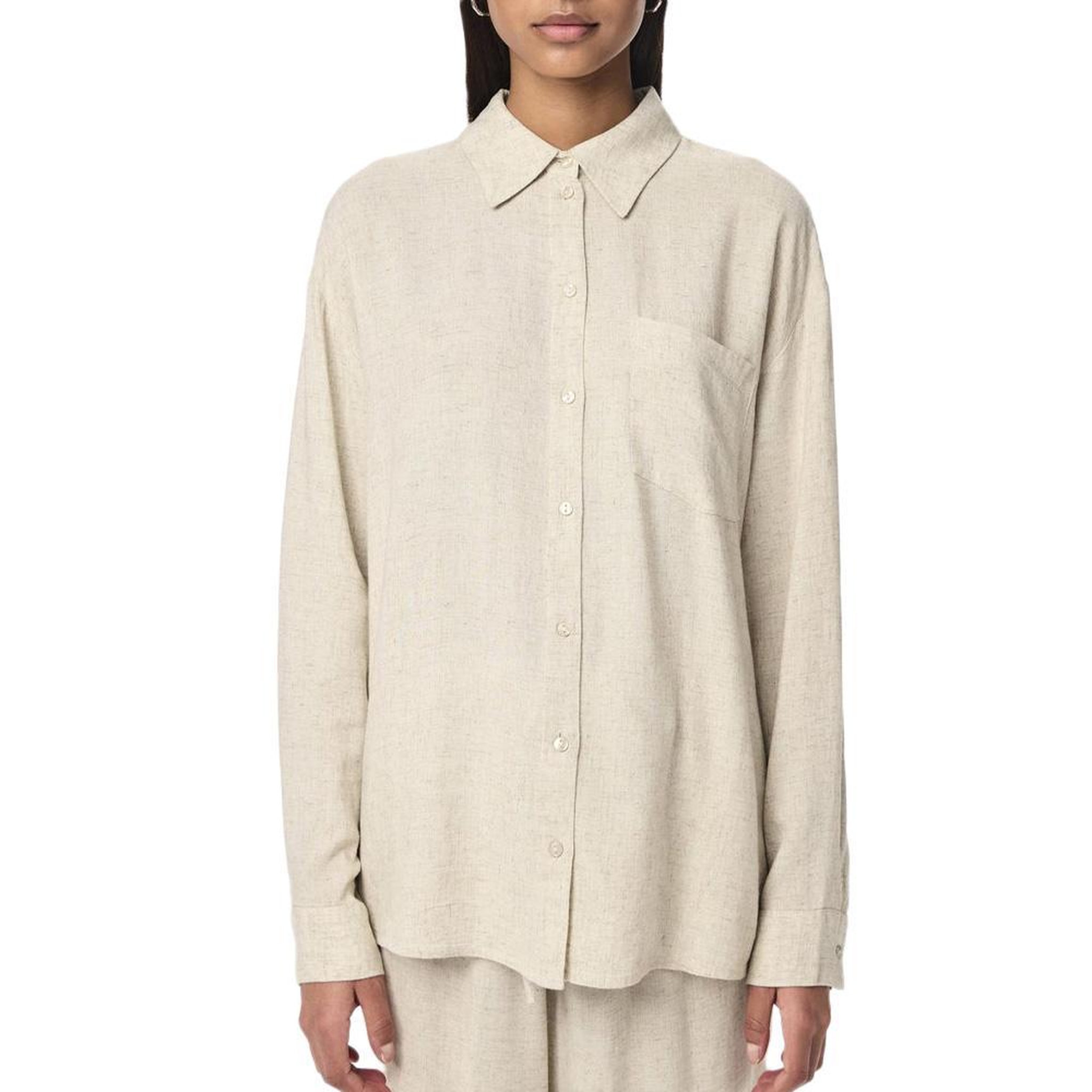 Pieces Chemise Beige Femme Pieces Pia. Coloris disponibles : Beige