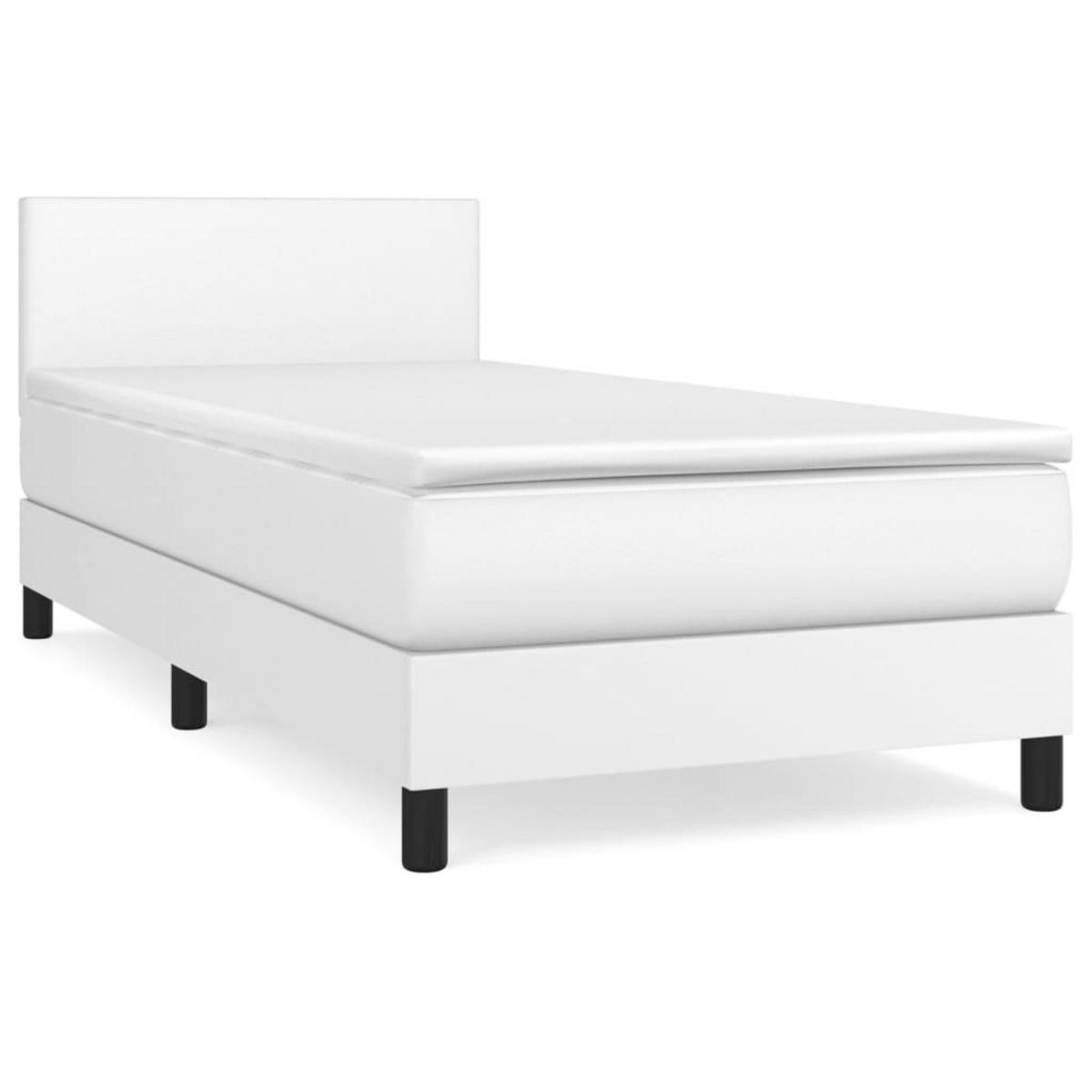 VIDAXL Sommier a lattes de lit avec matelas Blanc 80x200 cm Similicuir