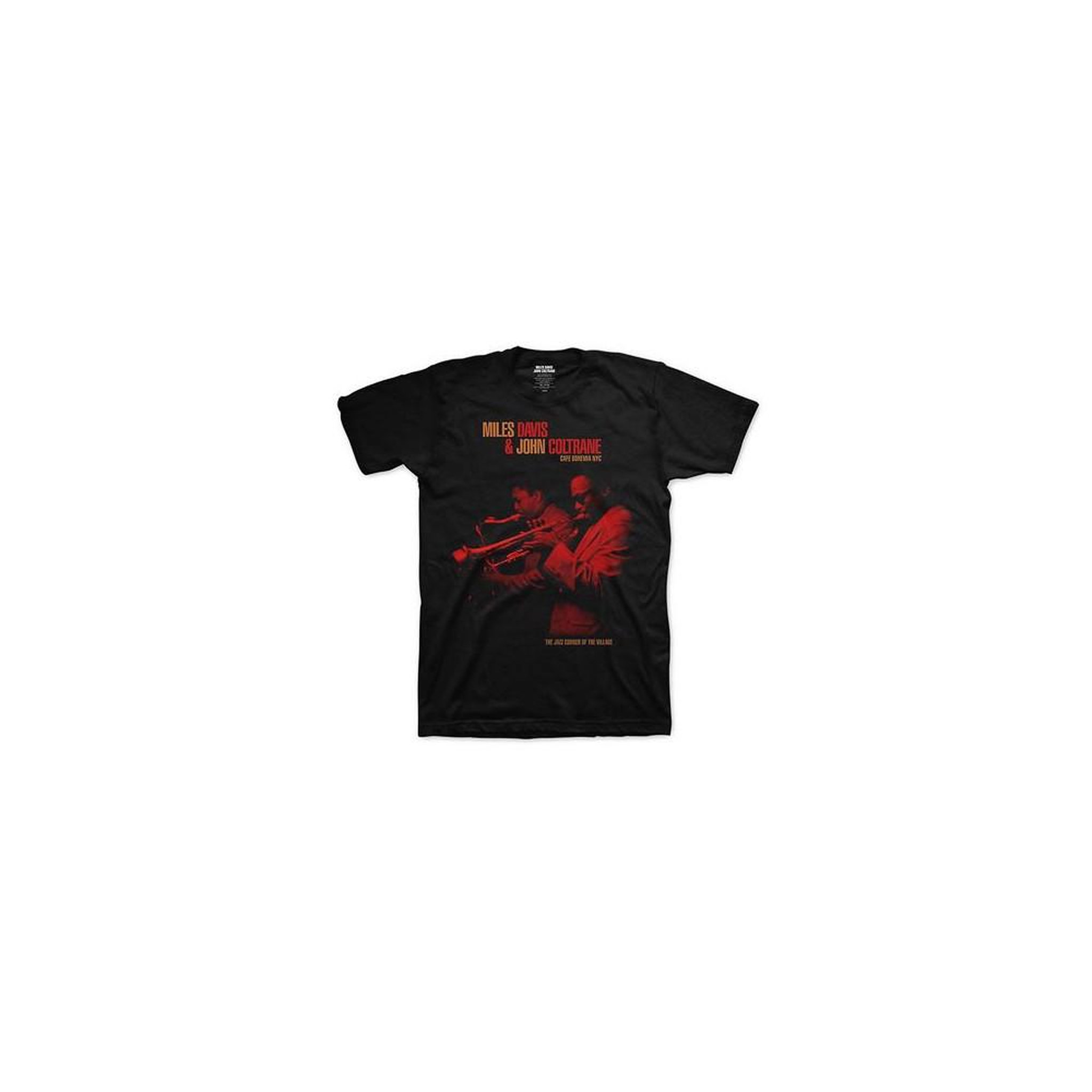 T-shirt homme noir col rond manches courtes john coltrane café bohemia nyc graphique xl