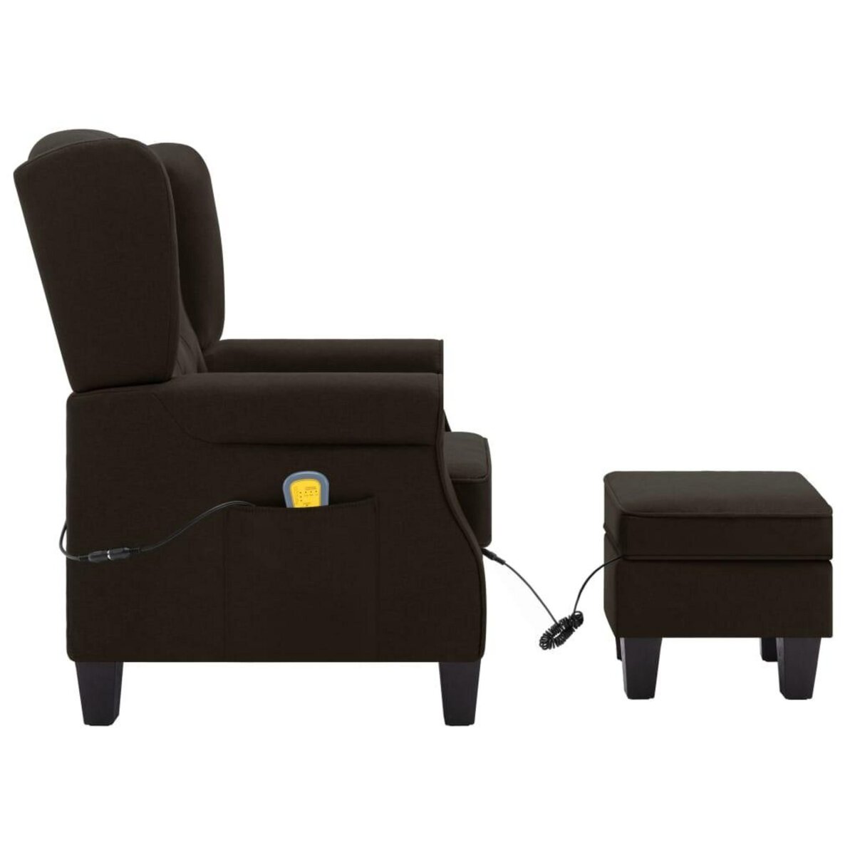 VIDAXL Fauteuil de massage avec repose-pied Marron fonce Tissu