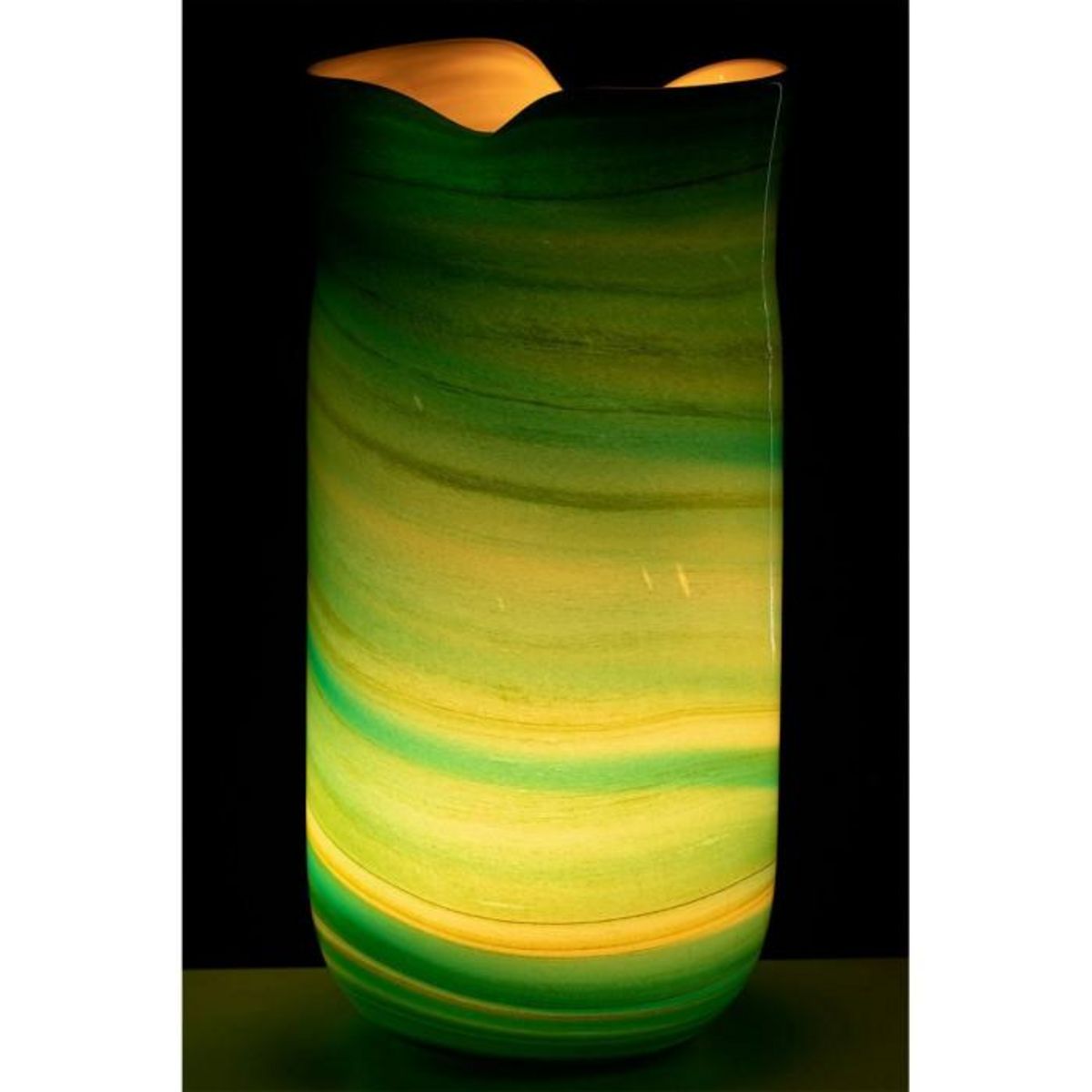 Paris Prix Vase Design en Verre  Vague  41cm Bleu Azur