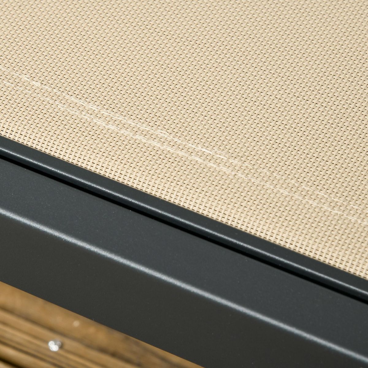 OUTSUNNY Bain de soleil transat inclinable 5 positions - tétière, 2 roulettes - alu. textilène kaki