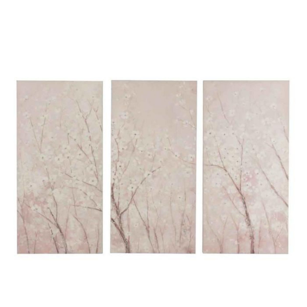 Paris Prix Lot de 3 Toiles Déco  Sakura  50x100cm Rose