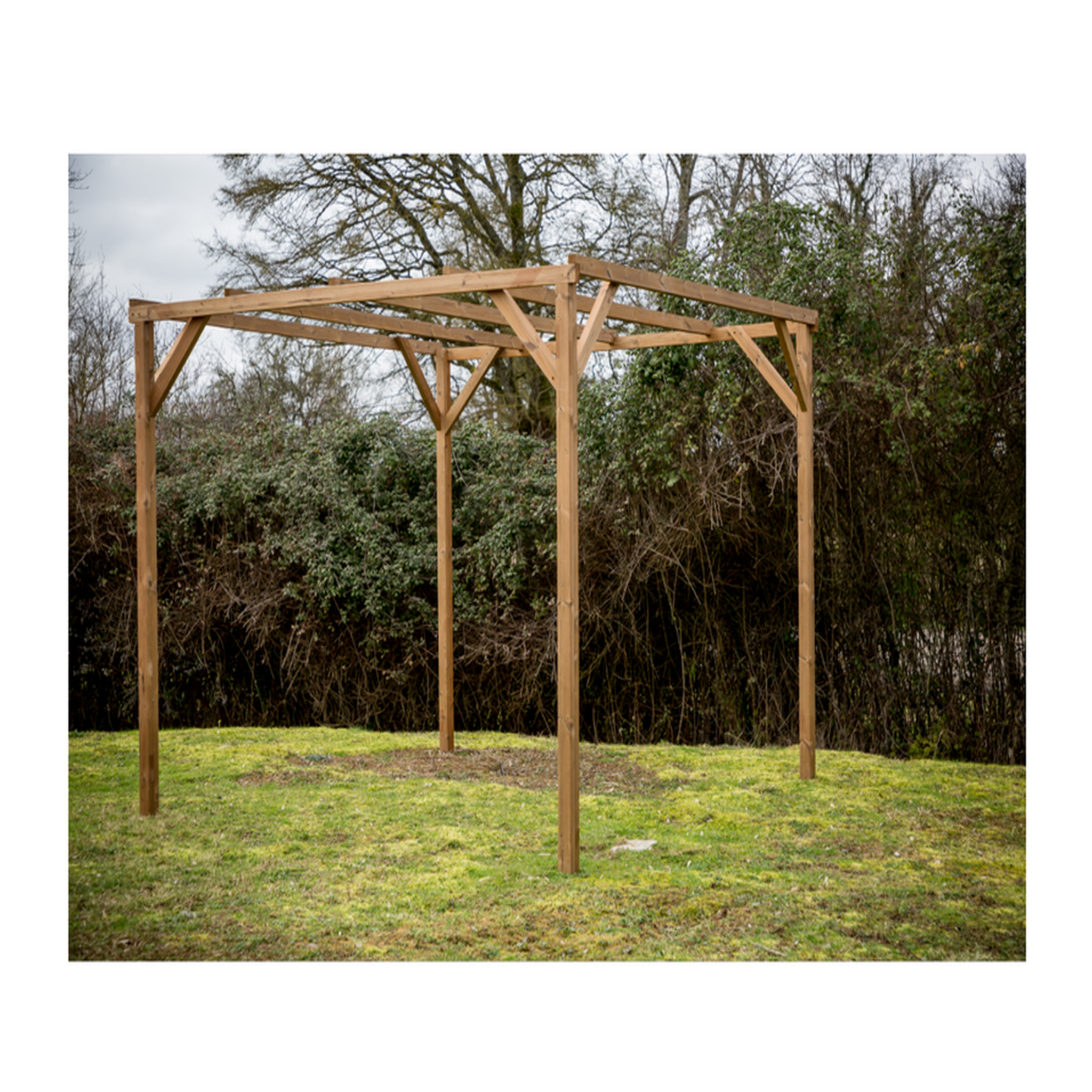 Voir la diapositive 3 : Hisense Pergola en bois thermo chauffé 8.88 m² sans couverture - th3030