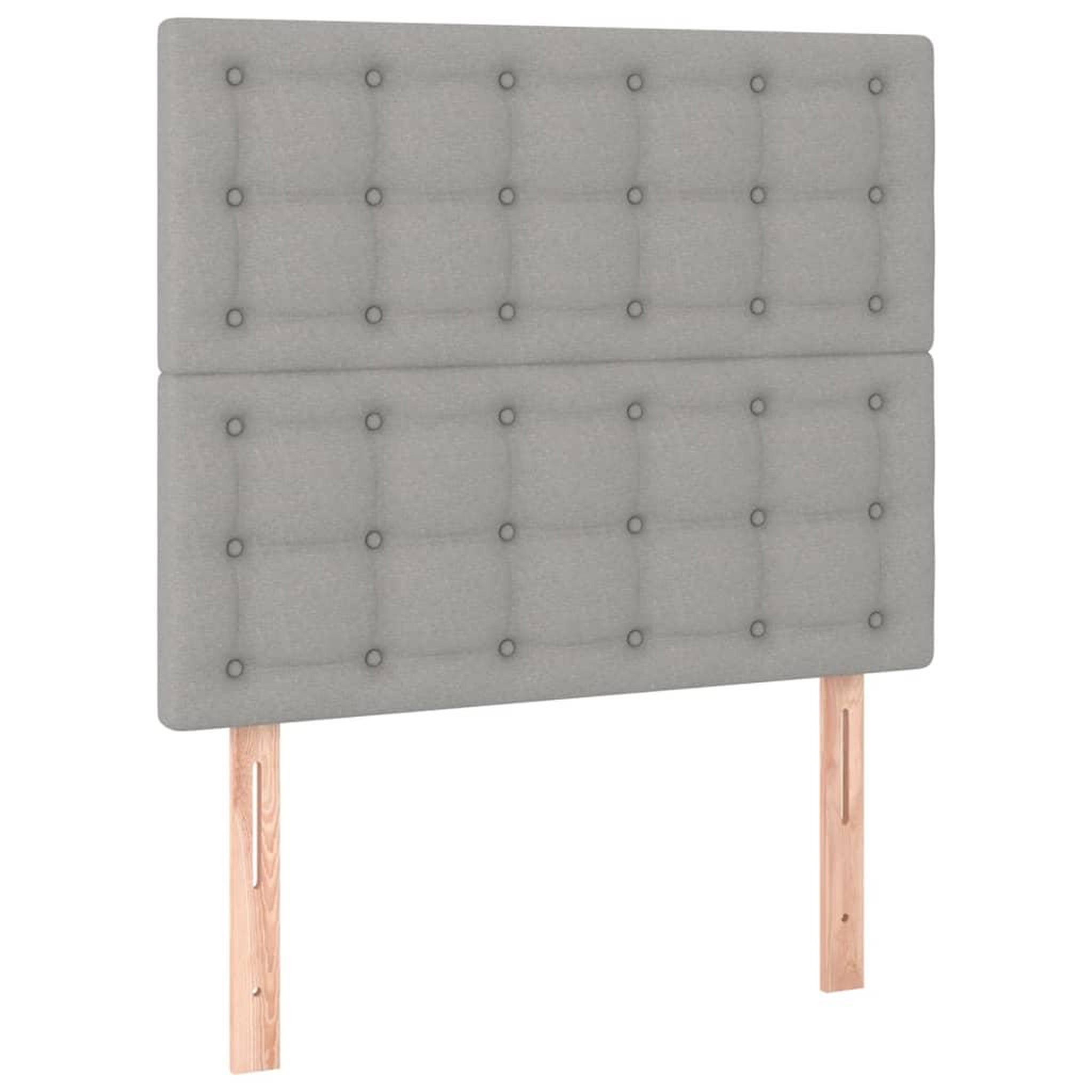 Voir la diapositive 2 : VIDAXL Tetes de lit 2 pcs Gris clair 90x5x78/88 cm Tissu