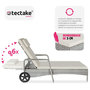 Voir la diapositive 4 : tectake Bain de soleil en rotin avec cadre en aluminium gris clair