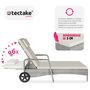Voir la diapositive 4 : tectake Bain de soleil en rotin avec cadre en aluminium gris clair