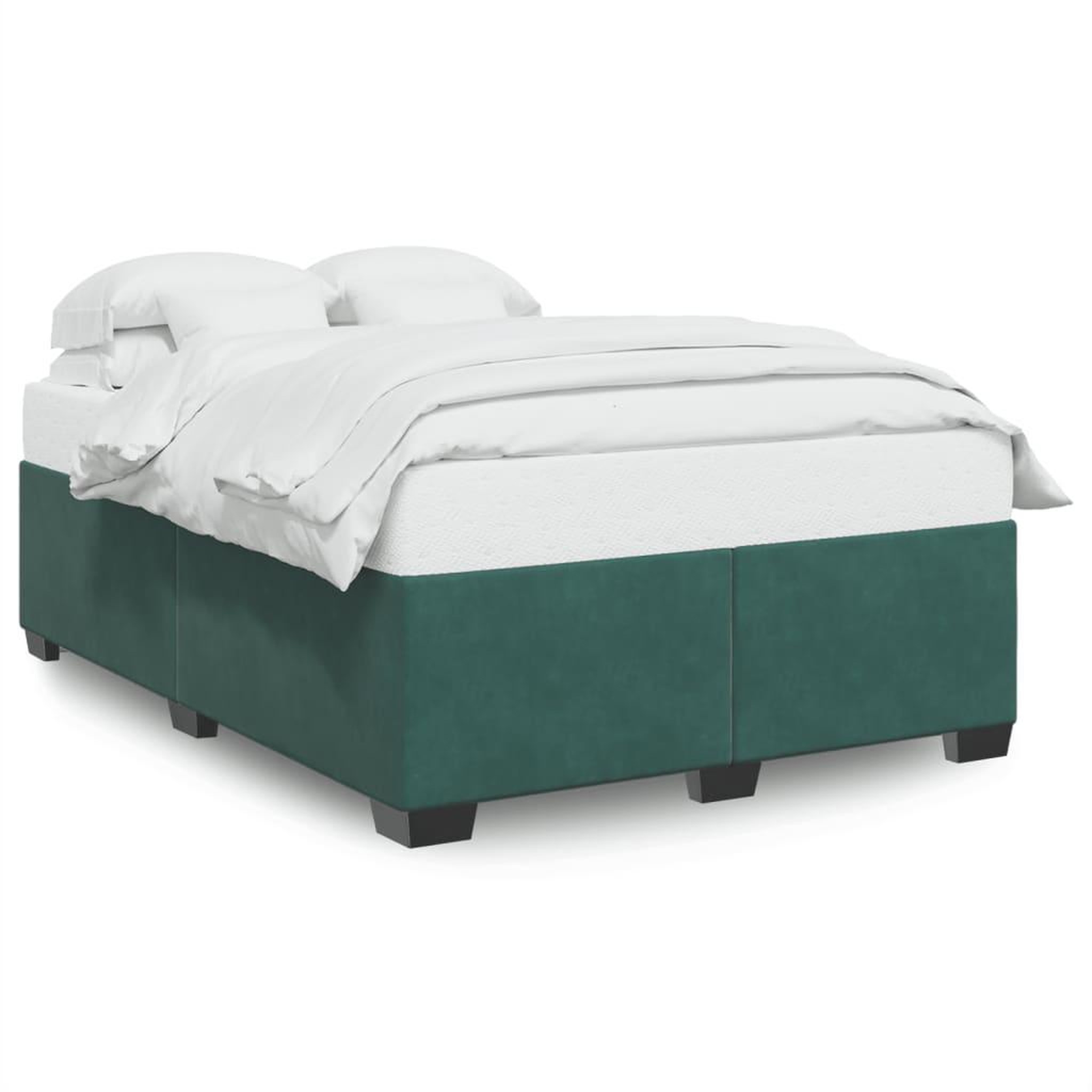 Voir la diapositive 2 : VIDAXL Cadre de lit sans matelas vert fonce 160x200 cm velours