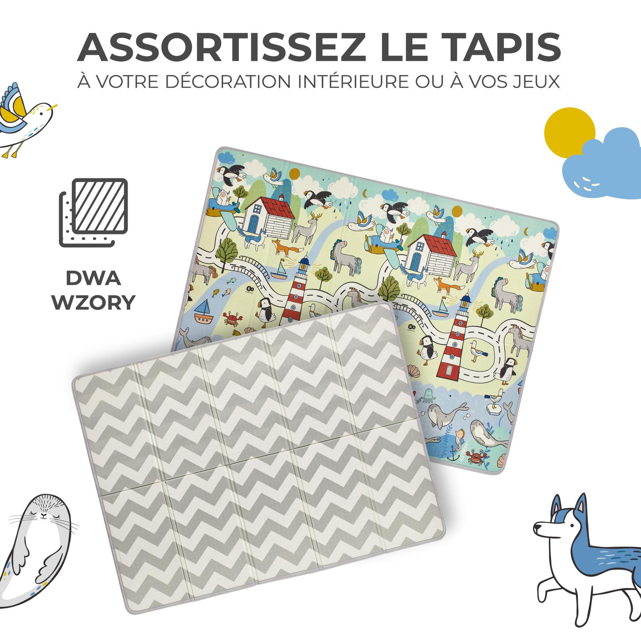 Voir la diapositive 3 : KINDERKRAFT Tapis d'évei Matty2- tapis sensoriel pour bébé