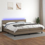 Voir la diapositive 1 : VIDAXL Sommier a lattes de lit et matelas et LED Taupe 200x200cm Tissu