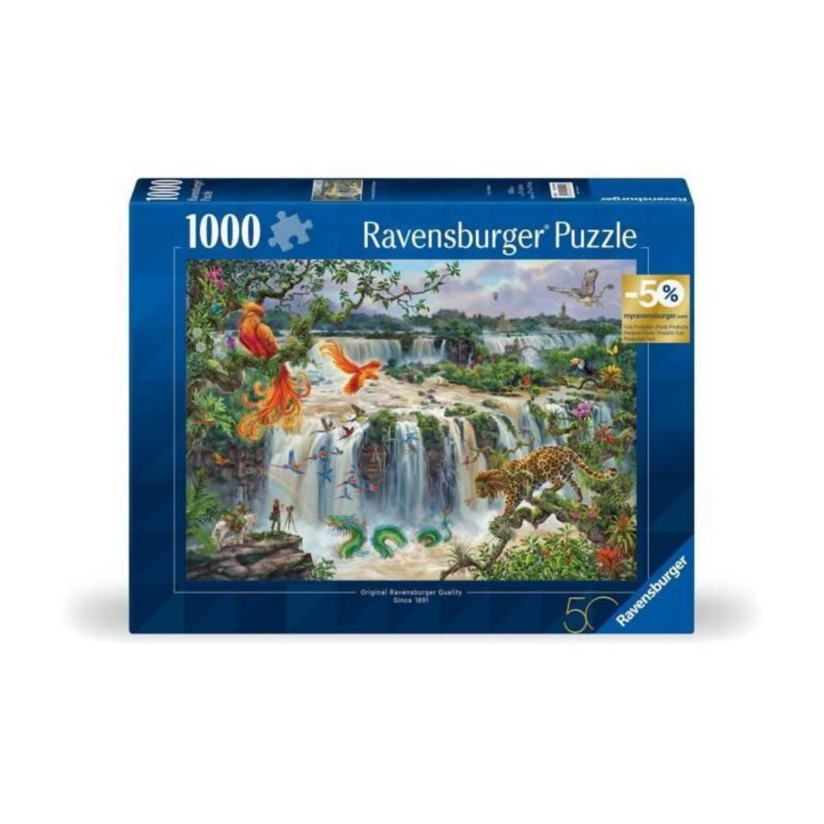 RAVENSBURGER Puzzle 1000 pieces, Chutes d'eau, Adultes&enfants des 14 ans, Puzzle de qualité supérieure, 12000853, Edition 50 ans, Ravensbu