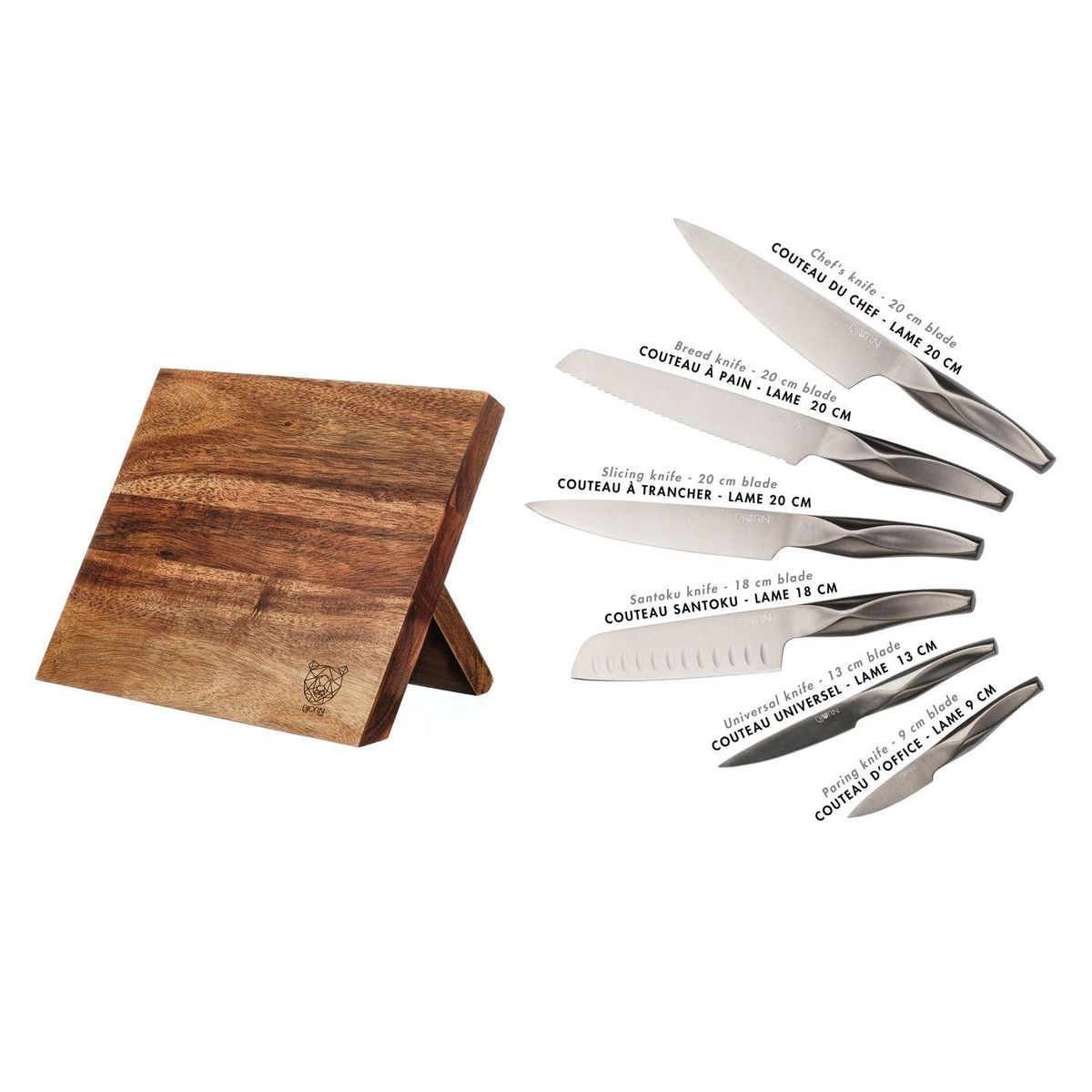 BJORN Bloc couteaux de cuisine LARUS VANTAA - 7 pièces