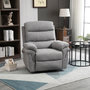 Voir la diapositive 2 : HOMCOM Fauteuil de relaxation inclinable manuel avec repose-pied ajustable tissu polyester aspect lin gris clair chiné