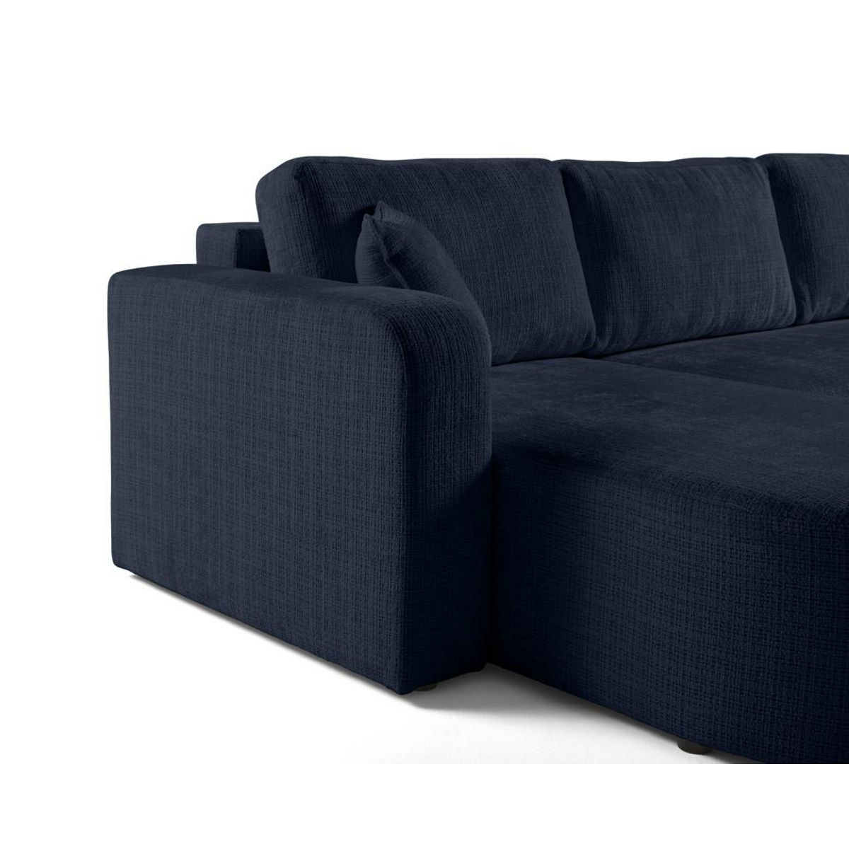 BEST MOBILIER Miro - canapé panoramique en u 7 places - convertible avec coffre - en velours texturé