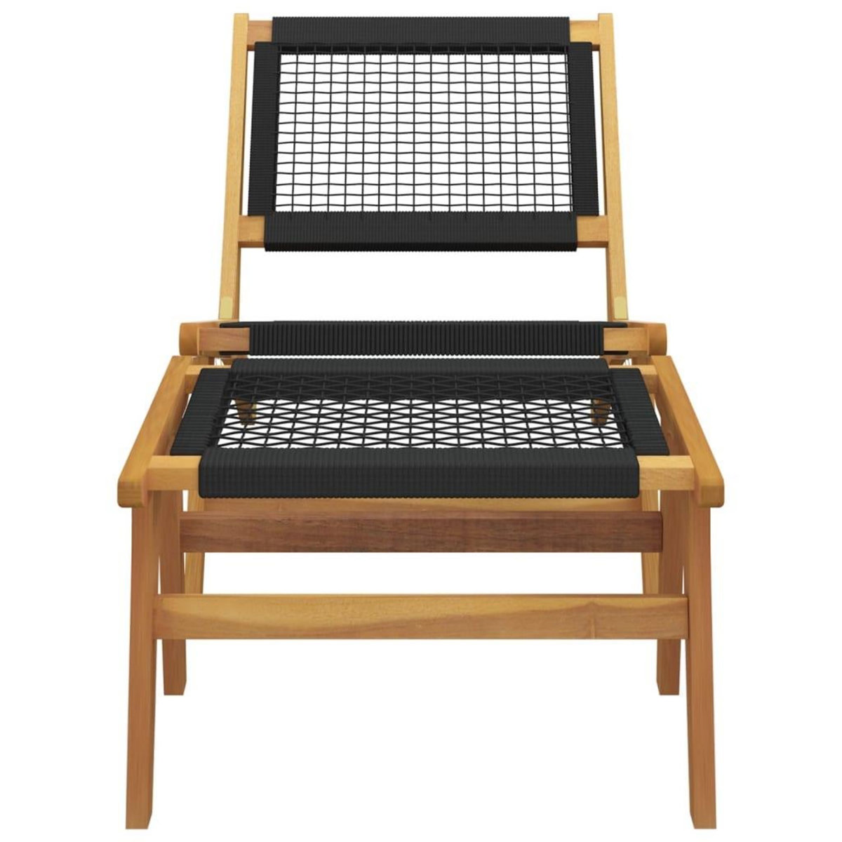 VIDAXL Chaise de jardin et repose-pieds Bois teck solide et polyester