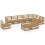 Voir la diapositive 2 : VIDAXL Salon de jardin 10 pcs marron miel bois de pin massif