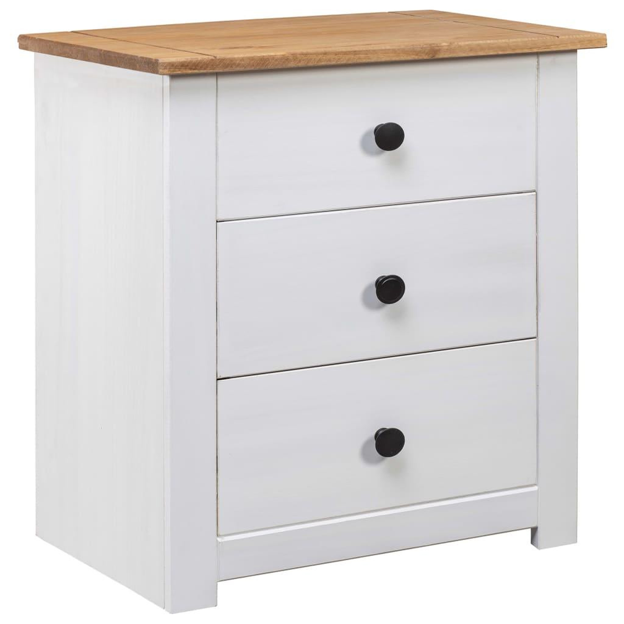 Voir la diapositive 1 : VIDAXL Table de chevet Blanc 46x40x57 cm Pin Gamme Panama