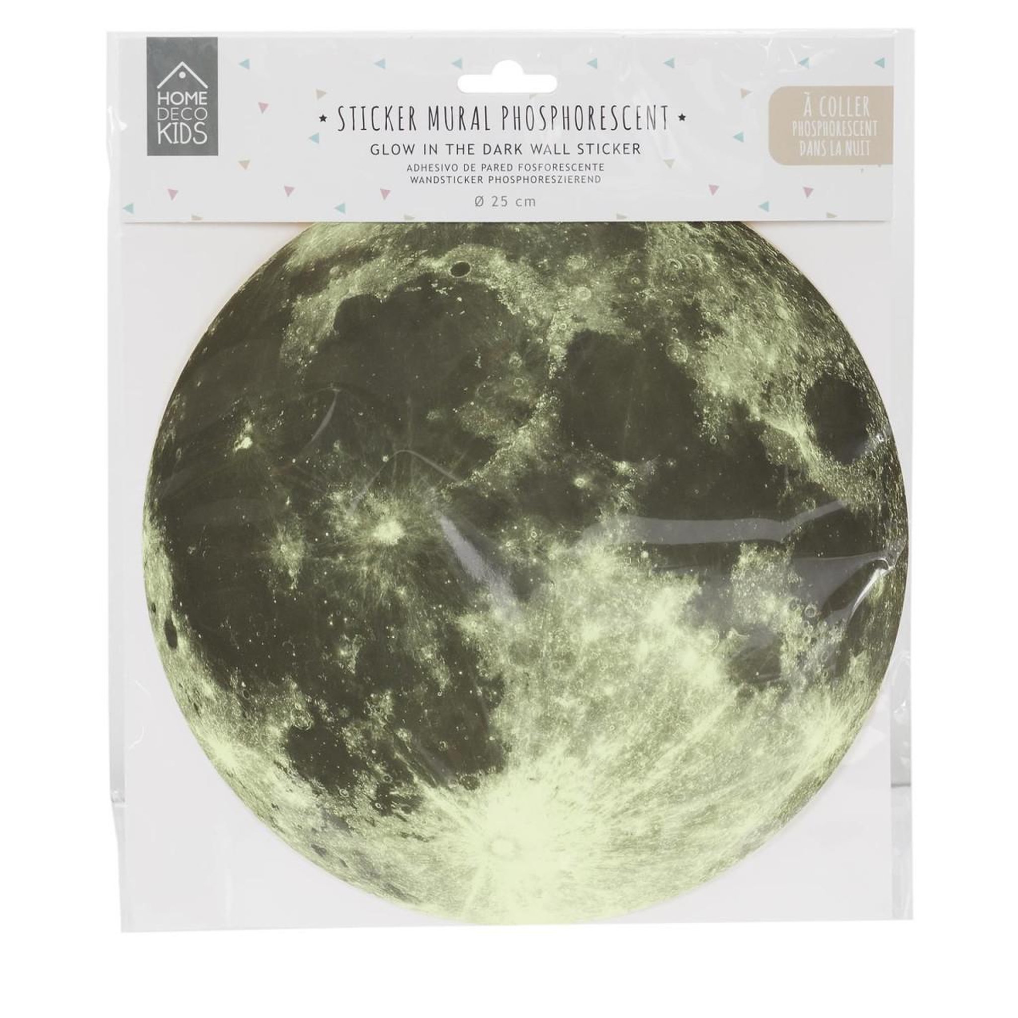 Voir la diapositive 3 : HOME DECO KIDS Sticker mural phosphorescent  lune  25cm vert