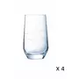 LUMINARC Lot de 4 verres forme haute cristallin ABSTRACTION 40 cl