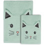Voir la diapositive 1 : Sensei Maison Ensemble enfant 1 serviette de toilette + 1 drap de bain MISTY LE CHAT