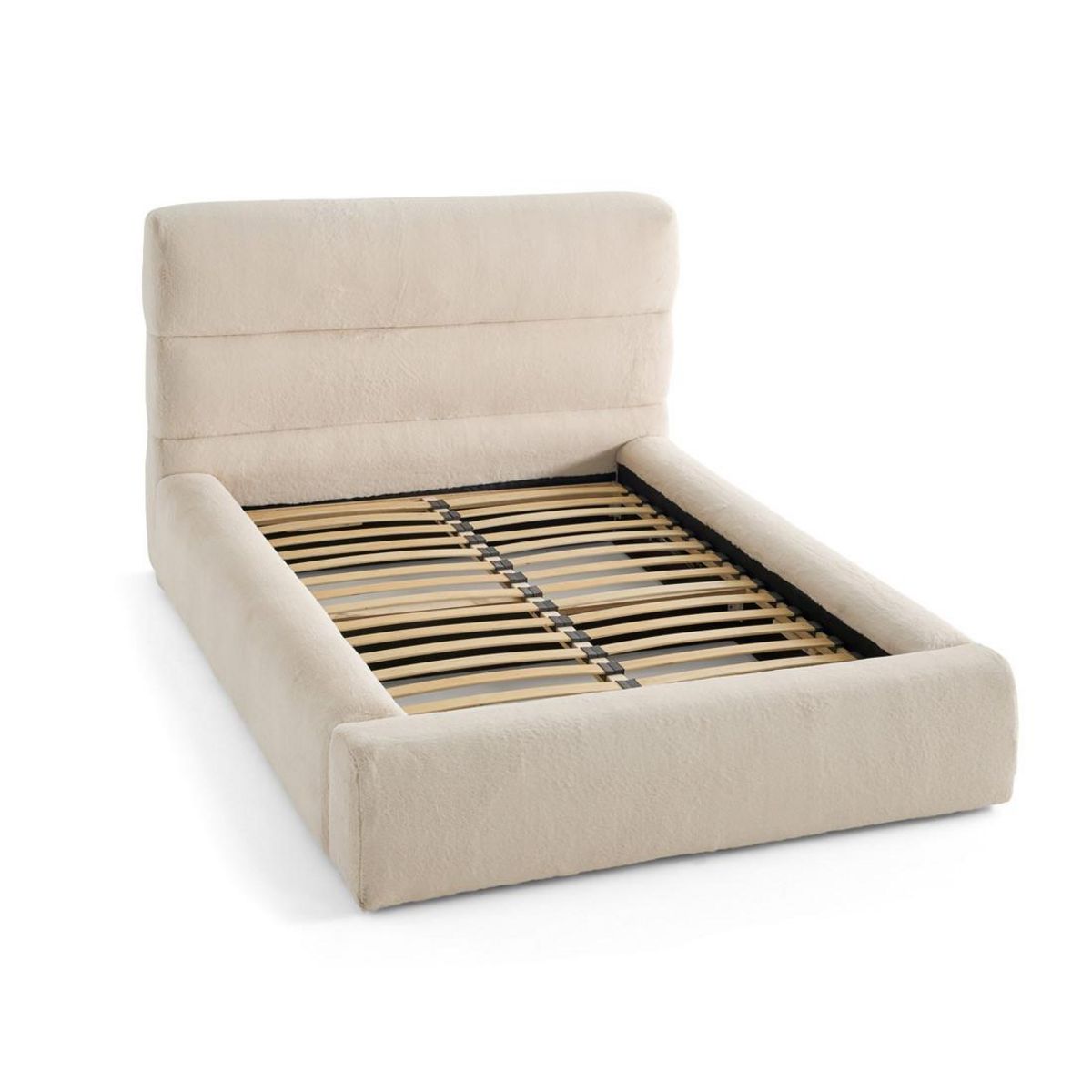 LISA DESIGN Sunset - lit coffre - 140x190 cm - sommier inclus - en fausse fourrure