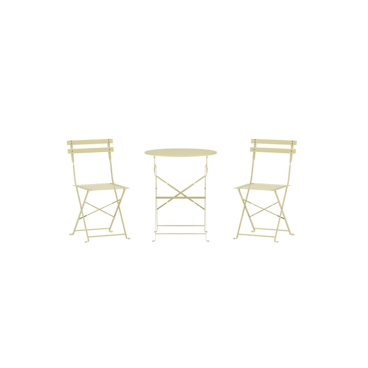 Paris Prix Ensemble Table de Jardin & 2 Chaises  Tao  71cm Jaune