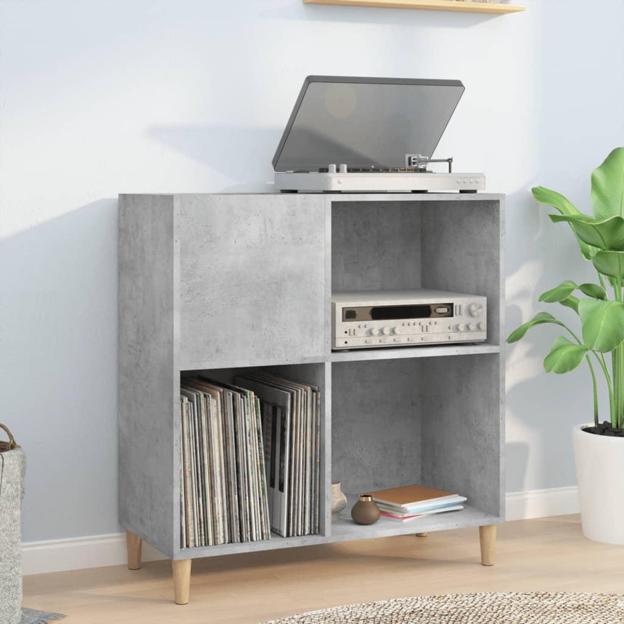VIDAXL Armoire a disques gris beton 84,5x38x89 cm bois d'ingenierie