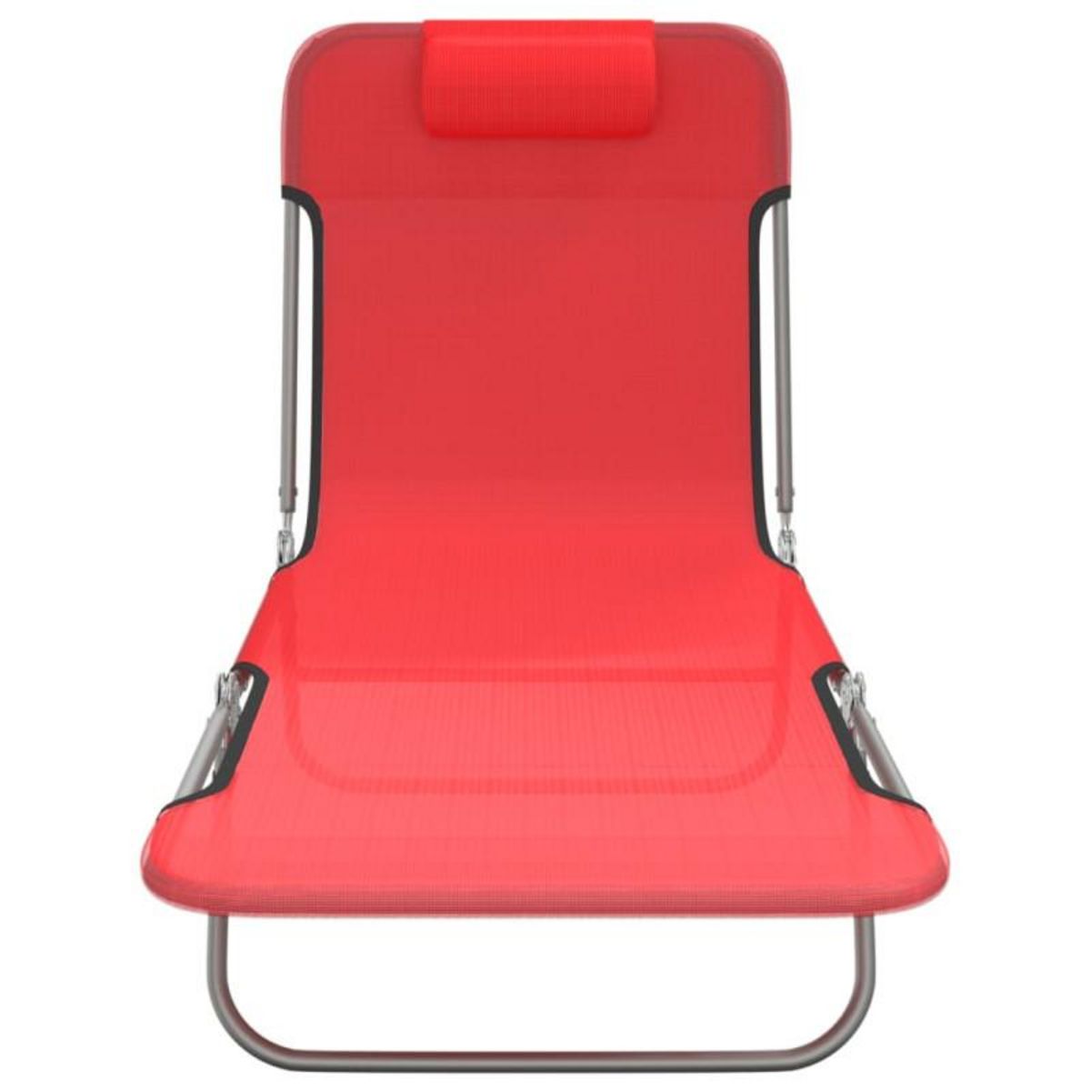 VIDAXL Chaises longues pliables lot de 2 rouge textilène et acier
