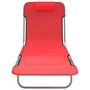 Voir la diapositive 4 : VIDAXL Chaises longues pliables lot de 2 rouge textilène et acier