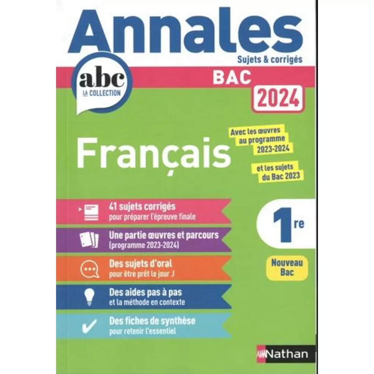 FRANCAIS 1RE. SUJETS & CORRIGES, EDITION 2024, Cassou-Noguès Anne